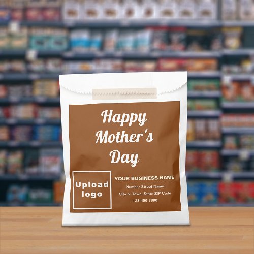 Brown Business Brand With Motherâs Day Greeting Favor Bag