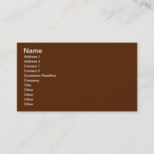 Customizable Brown Business Card