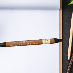 Brown business company logo name phone pen