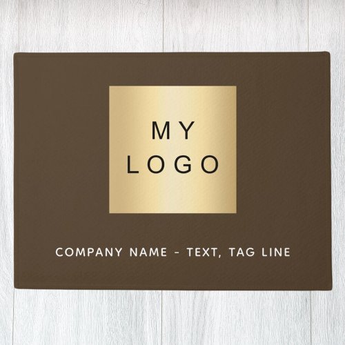 Brown business logo doormat