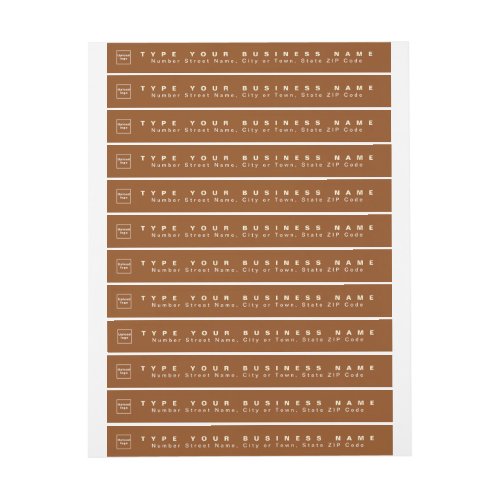 Brown Business Return Address Slim Wrap Around Label