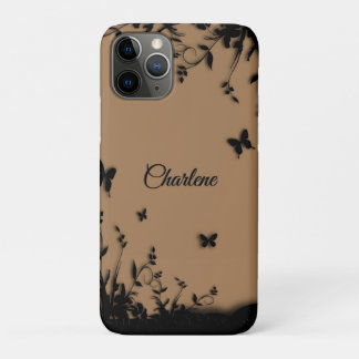 Brown Butterfly Garden Personalized   iPhone 11 Pro Case