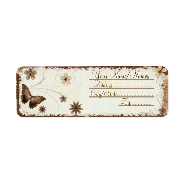 Brown Butterfly Musings Label (Front)