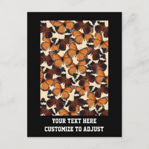 Brown butterfly pattern postcard