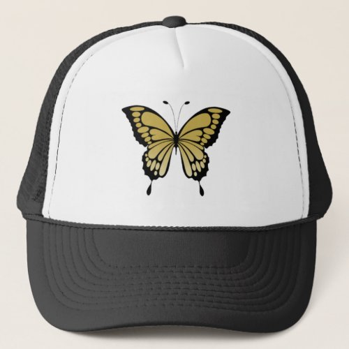 Brown butterfly trucker hat