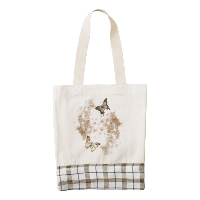 Brown Butterfly Zazzle HEART Tote Bag (Front)