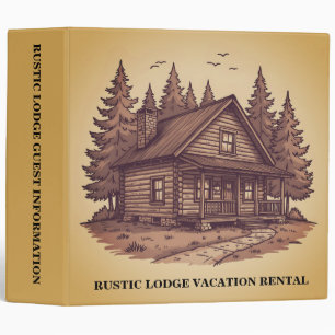 Brown Cabin in the Woods Vacation Rental 3 Ring Binder