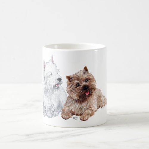 Brown Cairn and Westie Terriers Coffee Mug