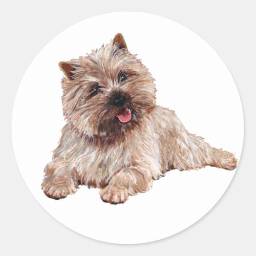 Brown Cairn Terrier Classic Round Sticker