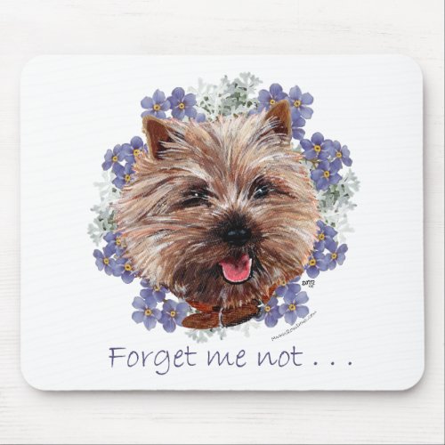 Brown Cairn Terrier Forget_me_not Mouse Pad