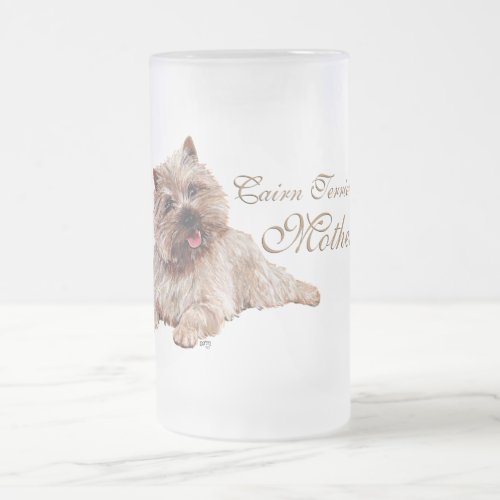 Brown Cairn Terrier Mothers Day Frosted Glass Beer Mug