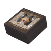 Brown Calligraph Swirls Custom Pet Sympathy Gift Box (Side)