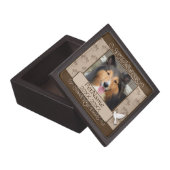 Brown Calligraph Swirls Custom Pet Sympathy Gift Box (Opened)