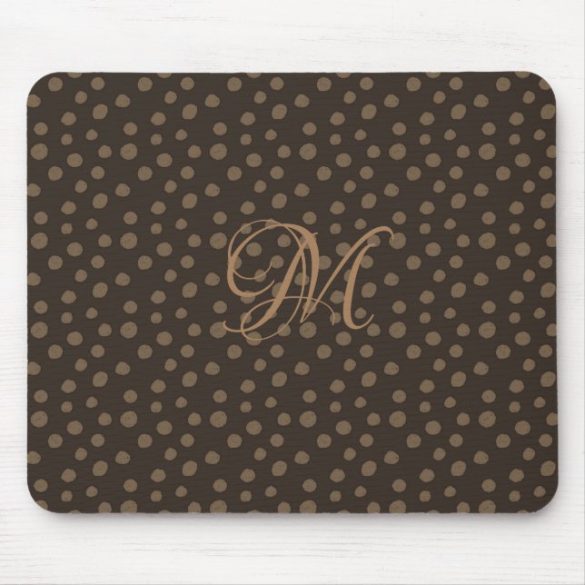 Brown & Camel Monogram  Mouse Pad (Front)