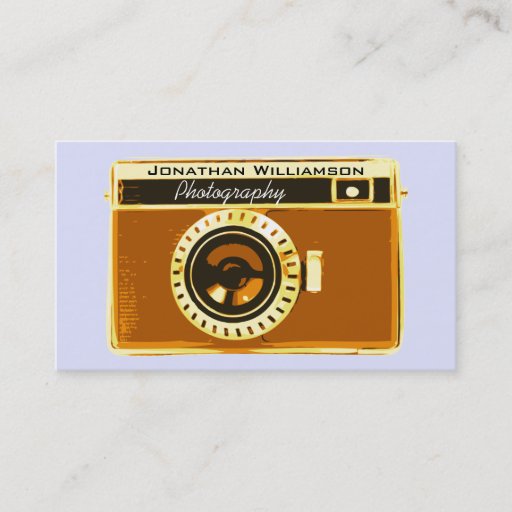 Customizable Brown Camera Photography Business Cards