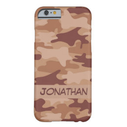 Brown Camo Camouflage Name Personalized Barely There iPhone 6 Case