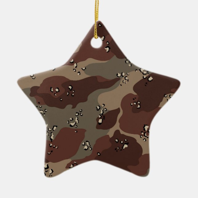 Brown Camo Ceramic Ornament (Front)