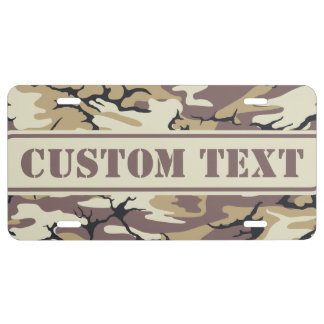 Brown Camo Custom License Plate