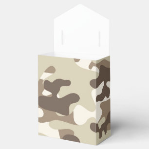 Brown Camo Design Favor Boxes