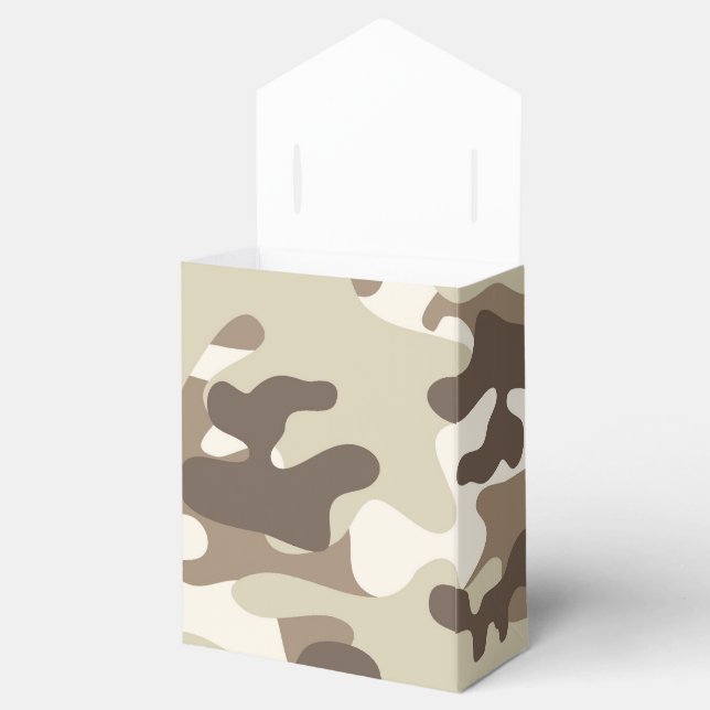 Brown Camo Design Favor Boxes (Opened)