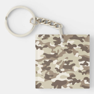 Brown Camo Design Keychain