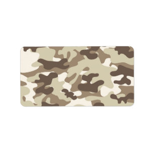Brown Camo Design Label