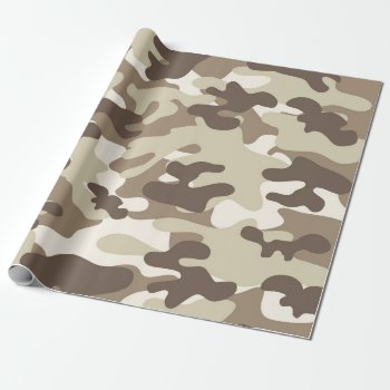 Brown Camo Design Wrapping Paper by greatgear at Zazzle