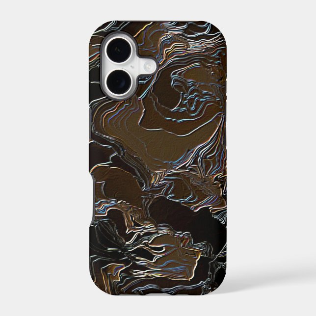 Brown Camo Effect Design Iphone Case (Back)