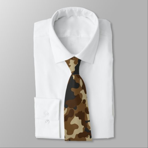 Brown Camo Neck Tie