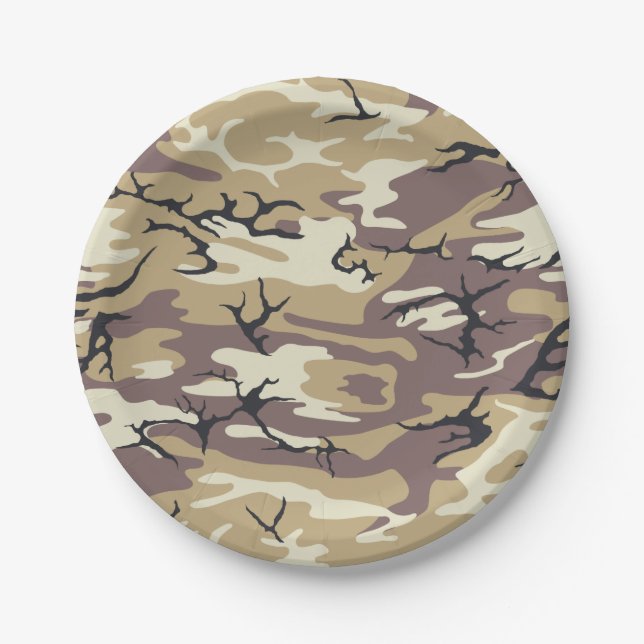 Brown Camo Paper Plates (Front)