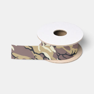 Brown Camo Satin Ribbon