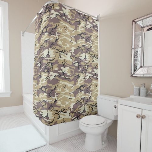Brown Camo Shower Curtain