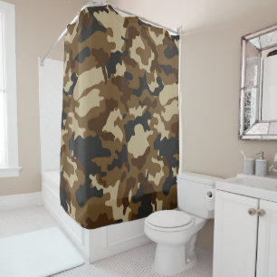 Brown Camo Shower Curtain