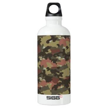 Brown Camo Texture Aluminum Water Bottle Brown Camo Texture Aluminum Water Bottle