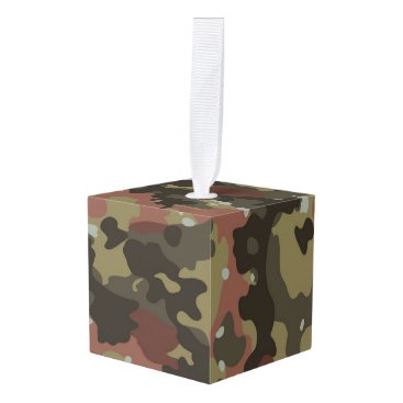 Brown Camo Texture Cube Ornament Brown Camo Texture Cube Ornament