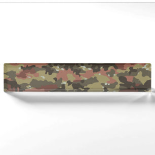 Brown Camo Texture Desk Name Plate