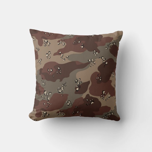 Brown Camo Throw Pillow (Front)