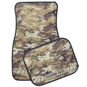 Brown Camo w/ Custom Text Car Floor Mat