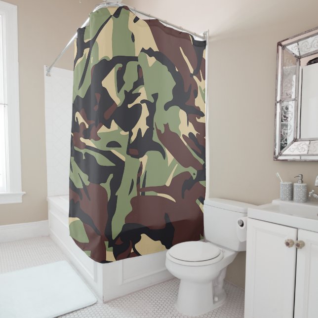 Brown Camou  Shower Curtain (In Situ)