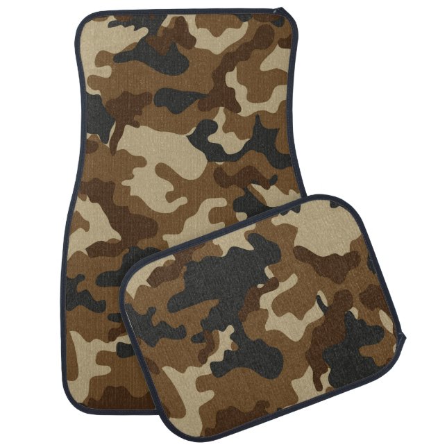 Brown Camouflage Car Floor Mat (Set)
