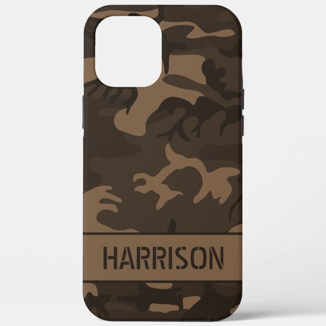 Brown Camouflage Monogram Case-Mate iPhone Case (Back)