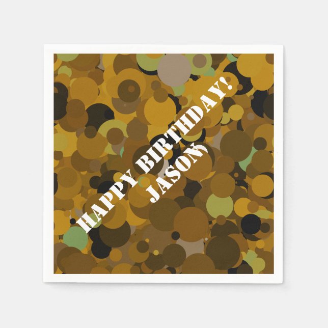 Brown Camouflage Paper Napkins (Front)