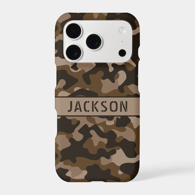 Brown Camouflage Personalized Case-Mate iPhone Case (Back)
