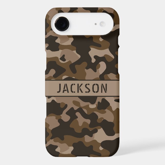Brown Camouflage Personalized Case-Mate iPhone Case (Back)