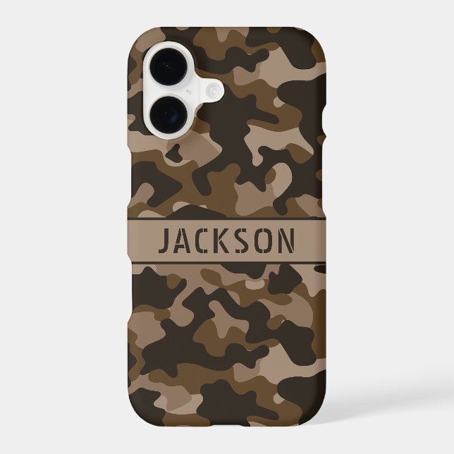 Brown Camouflage Personalized  Case-Mate iPhone Case (Back)