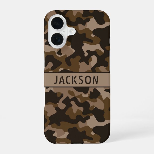 Brown Camouflage Personalized Iphone Case (Back)