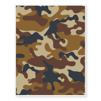 Brown Camouflage Temporary Tattoos