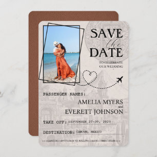 Brown Cancun Passport Save The Date