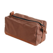 Brown Canvas and Leather Dopp Kit (Front Left)