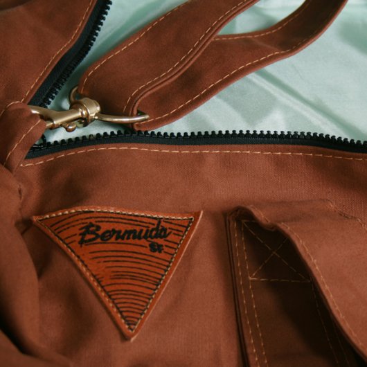 Brown Canvas Duffel Bag with Satin Interior (Open)